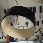 Base coat drying DIY Sparkle Finish Snare Drum